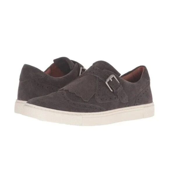Frye Gemma Kiltie Women's Size 6 Suede Leather Slip-On Color Smoke Gray - Picture 1 of 12